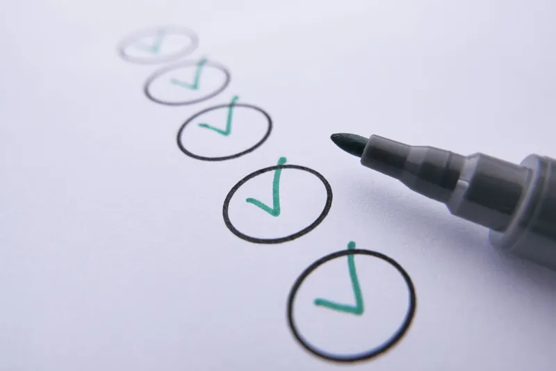 Liste de vérifications cochées